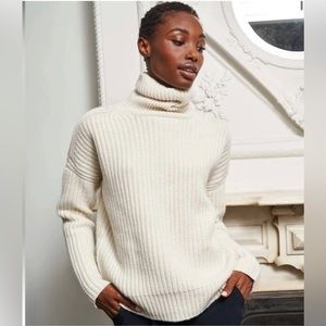 La Ligne Toujours Ribbed 100% Cashmere Turtleneck Sweater
